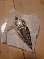 Vintage Kerstbal Pegel Zilver met Witte Versiering, Ophalen, Gebruikt