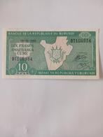 Burundi 10 francs, Postzegels en Munten, Bankbiljetten | Afrika, Ophalen of Verzenden