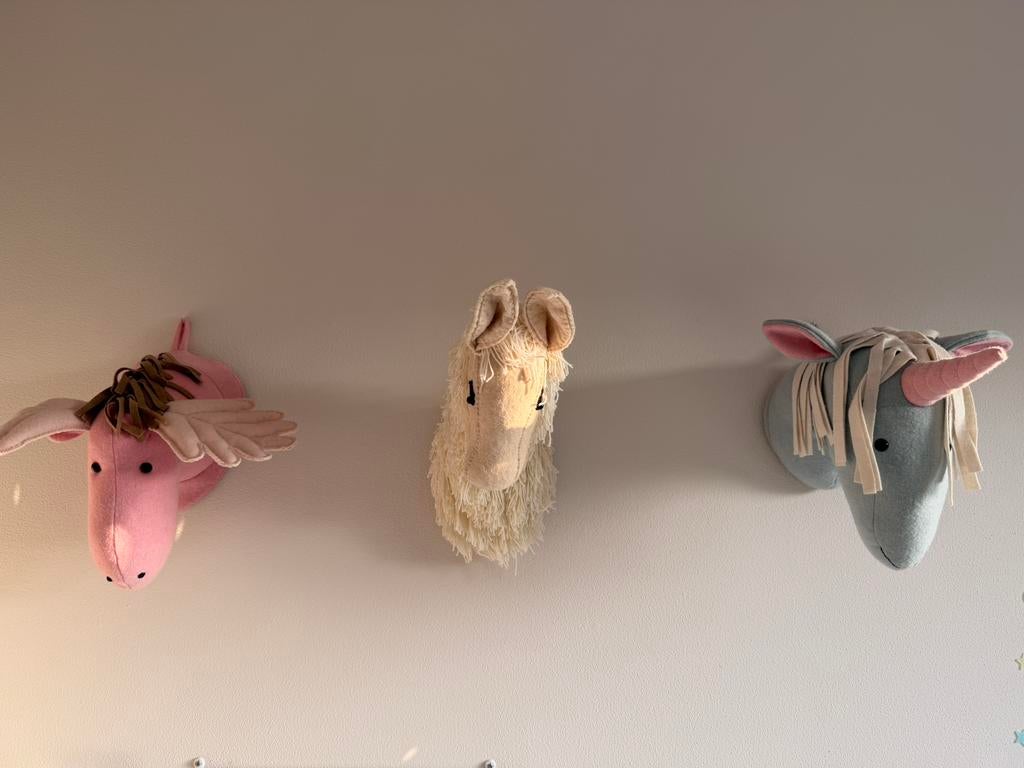 Prachtige dierenkoppen voor kinderkamer aan de muur, Ophalen of Verzenden, Zo goed als nieuw, Wanddecoratie