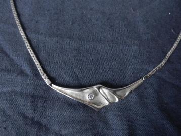 Sterling zilveren choker met appilque met zirkoontje TEKA beschikbaar voor biedingen