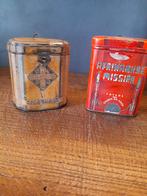 Twee vintage spaarpotten blikken collectebussen, Ophalen of Verzenden, Gebruikt, Overige, Overige merken