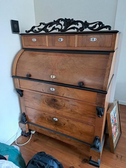Antiek cilinderbureau van mahonie hout - getaxateerd, Antiek en Kunst, Antiek | Meubels | Kasten, Ophalen