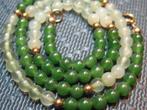 Fijne jade vintage halsketting 14 krt gouden slot, Sieraden, Tassen en Uiterlijk, Antieke sieraden, Ophalen, Goud, Ketting, Met edelsteen