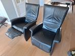 2 relax fauteuils zwart, Huis en Inrichting, Fauteuils, Ophalen, Zo goed als nieuw, 75 tot 100 cm, Leer
