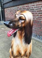 Gedetailleerd Italiaans porseleinen beeld Afghaanse windhond, Verzamelen, Ophalen, Zo goed als nieuw, Dier