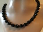 Zwart Gitten Collier ( in Hilversum ), Sieraden, Tassen en Uiterlijk, Kettingen, Gebruikt, Zwart, Ophalen of Verzenden, Steen of Mineraal