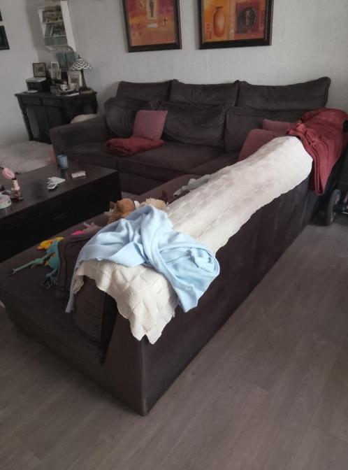 XXL hoekbank, Huis en Inrichting, Banken | Bankstellen, Gebruikt, Hoekbank, Overige maten, 300 cm of meer, 100 tot 125 cm, Stof