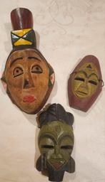 3 Afrikaanse maskers in 1 koop, Antiek en Kunst, Kunst | Niet-Westerse kunst, Ophalen of Verzenden
