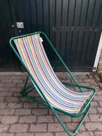 Retro vintage strandstoel gestreept, Ophalen, Gebruikt, Metaal