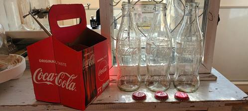 COCA COLA 3 flesjes met kroondopjes 250 ml met draagkarton, Verzamelen, Merken en Reclamevoorwerpen, Gebruikt, Ophalen of Verzenden