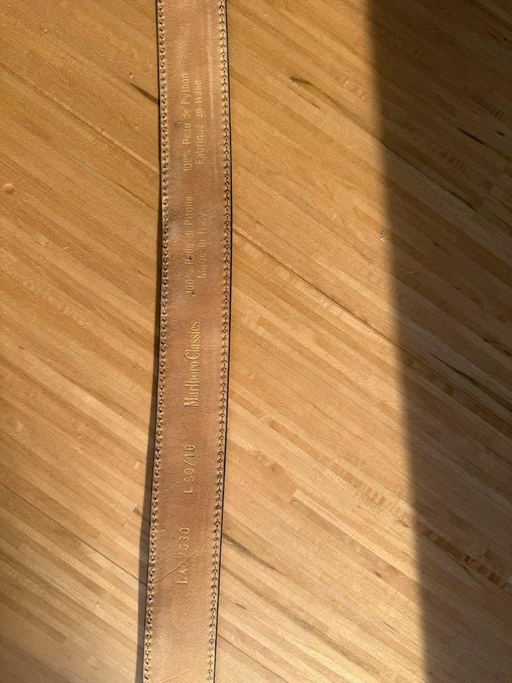 Marlboro Classics Python Leren Riem 90-95cm, Kleding | Heren, Riemen en Ceinturen, Zo goed als nieuw, Riem of Ceintuur, Minder dan 95 cm