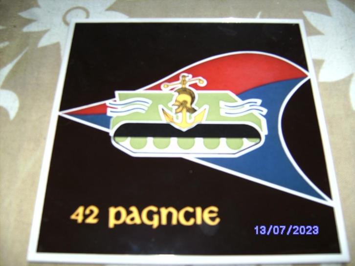 tegeltje Defensie 42 Pagncie te Havelte met centuriontank kl, Antiek en Kunst, Antiek | Wandborden en Tegels, Ophalen of Verzenden