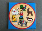 Simplex puzzel rond (dieren en kabouter), Ophalen of Verzenden, Zo goed als nieuw, Van hout, 4 tot 6 jaar
