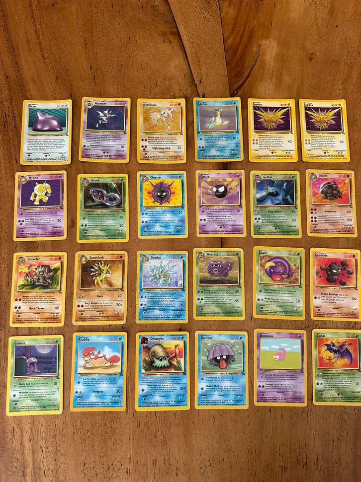 Pokémon set Fossil 1999, Hobby en Vrije tijd, Verzamelkaartspellen | Pokémon, Gebruikt, Meerdere kaarten, Foil, Ophalen of Verzenden