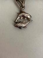 Zilveren bedel grote kettinghanger vissen voor bedelarmband, Ophalen of Verzenden, Zo goed als nieuw, Zilver, Overige kleuren
