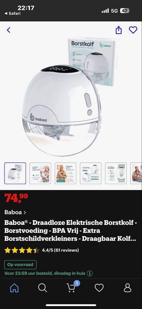 Baboa Borstkolf - NIEUW in doos!, Kinderen en Baby's, Babyvoeding en Toebehoren, Nieuw, Borstkolf, Ophalen of Verzenden