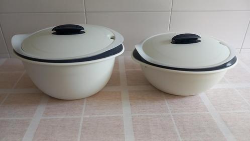 Tupperware schalen, Huis en Inrichting, Keuken | Tupperware, Zo goed als nieuw, Schaal, Blauw, Crème, Ophalen of Verzenden