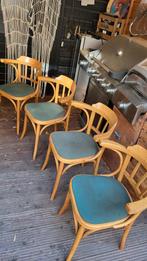 4 oude café stoeltjes, Huis en Inrichting, Ophalen, Gebruikt, Overige kleuren, Twee