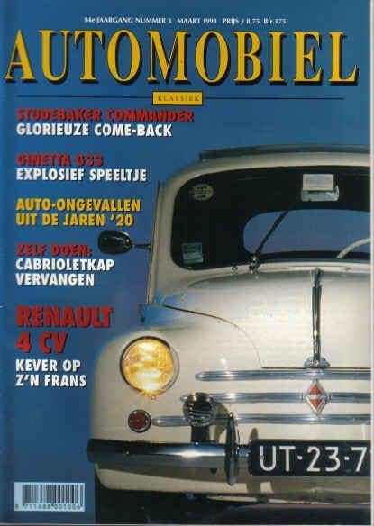 Automobiel 3 1993 : Renault 4CV - Lancia Flaminia - Ginetta, Boeken, Auto's | Folders en Tijdschriften, Gelezen, Algemeen, Ophalen of Verzenden