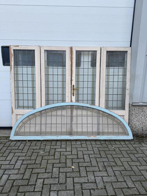 Prachtig vierluik met bovenlicht uit 1921, Doe-het-zelf en Verbouw, Deuren en Horren, Zo goed als nieuw, Binnendeur, 215 cm of meer