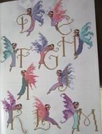 Borduurpatroon Merklap Alfabet Fairy meisjes  nr 5828, Hobby en Vrije tijd, Borduren en Borduurmachines, Verzenden, Nieuw, Handborduren