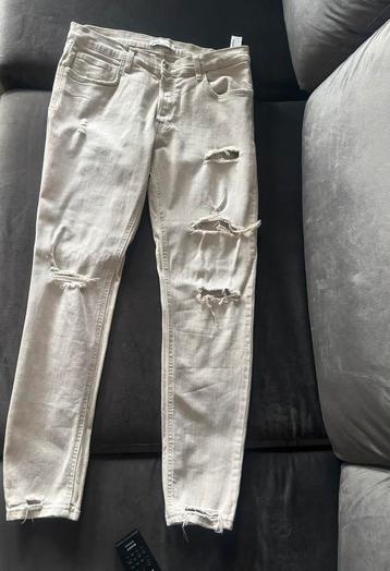 Zara jeans heren slim fit creme maat 44 beschikbaar voor biedingen
