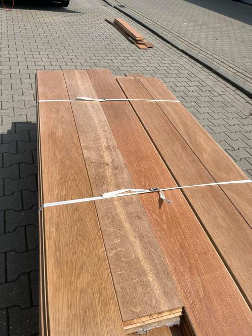 41 m2 massief eiken parketvloer 15 cm breed, Doe-het-zelf en Verbouw, Vloerdelen en Plavuizen, Zo goed als nieuw, Parket, Hout