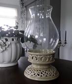 Mooie kandelaar van keramiek met glas (stompkaars of waxine), Huis en Inrichting, Overige materialen, Ophalen of Verzenden, Zo goed als nieuw