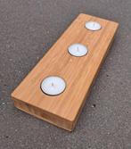 🕯BAMBOE THEELICHTEN KAARSPLATEAU KAARSHOUDER THEELICHT CUP, Ophalen of Verzenden, Nieuw, Hout, Kandelaar