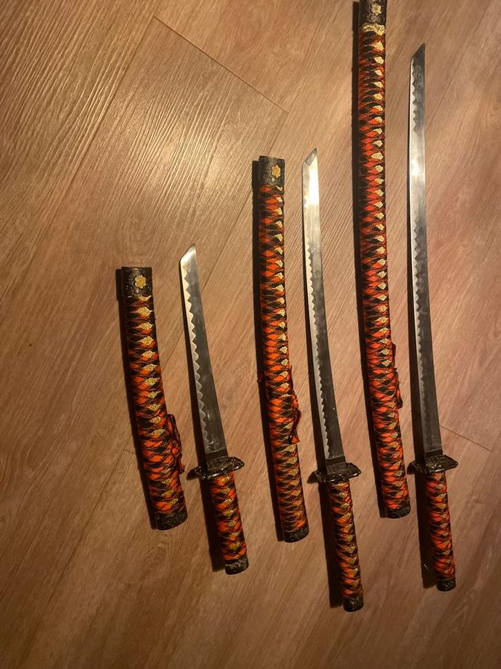 Decoratieve Samurai Zwaarden Set, Sieraden, Tassen en Uiterlijk, Armbanden, Zo goed als nieuw, Staal, Overige kleuren, Ophalen of Verzenden