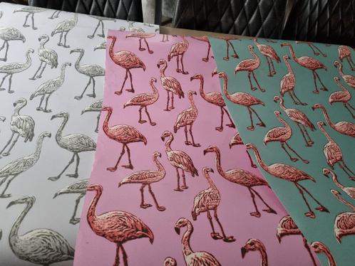 Eijffinger VLIES behang Flamingo 3 kleuren voorradig, Huis en Inrichting, Stoffering | Behang, Blauw, Grijs, Groen, Paars, Roze