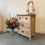 Ladekast - massief teak - 4 lades - 80 cm hoog - TTM Wonen, 5 laden of meer, Teakhout, Nieuw, Landelijk