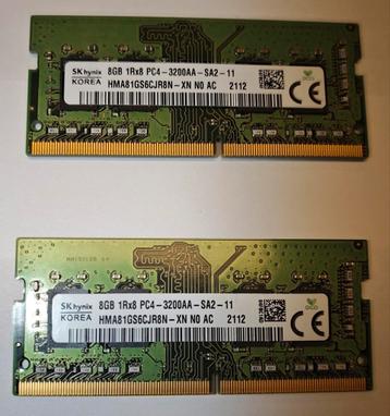 SKhynix 2x 8GB DDR4 SODIMM beschikbaar voor biedingen