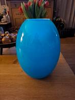 Blauwe Bloemen Vaas - 26cm - ZGAN, Blauw, Ophalen of Verzenden, Minder dan 50 cm, Glas