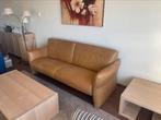 Bank Van Buffelleer Bruin In Zeer Goede Staat, Huis en Inrichting, Banken | Bankstellen, Ophalen, Minder dan 75 cm, Leer, Rechte bank