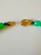 Chinese Jade stijl appeltjesgroen ketting zilver slot, Sieraden, Tassen en Uiterlijk, Antieke sieraden, Ophalen of Verzenden, Zilver