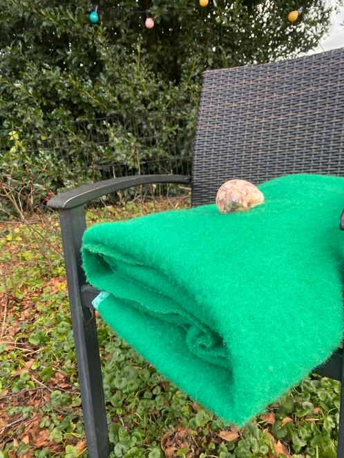 Prachtige groene vintage wollen deken Walra 140x215 cm, Huis en Inrichting, Woonaccessoires | Plaids en Woondekens, Zo goed als nieuw