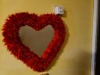 Rode Hartjes Spiegel met Pluche Rand - Valentijnsdag, Ophalen, Minder dan 50 cm, Zo goed als nieuw, Minder dan 100 cm