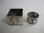 Oude servetring 2x zilver met Chinese karakters - China, Antiek en Kunst, Antiek | Goud en Zilver, Ophalen of Verzenden, Zilver