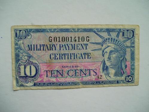 735. Amerika, MPC 10 cents (1961-1964) series 591., Postzegels en Munten, Bankbiljetten | Amerika, Los biljet, Noord-Amerika, Verzenden