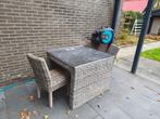 Ontbijt set riet met een zwaar blad, Tuin en Terras, Gebruikt, Wicker, Tuinset, Eettafel