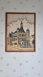 Tekening van De Waag Deventer, Ophalen of Verzenden, Minder dan 50 cm, Tekening, Minder dan 50 cm