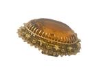 Antieke ovale gouden broche met citrien, Nederland ca 1880, Verzenden, Goud, Broche, Met edelsteen