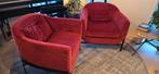2 Natuzzi Editions Poli fauteuils in rode stof. Setprijs, Ophalen, 75 tot 100 cm, Zo goed als nieuw, 75 tot 100 cm