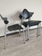 4x Drabert design ( stapelbaar ) kantinestoel vergaderstoel, Huis en Inrichting, Stoelen, Zwart, Zo goed als nieuw, Metaal, Ophalen