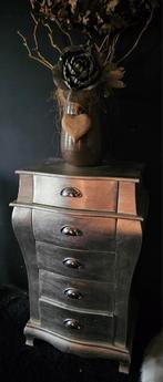 Aangeboden mooie zilverkleur ladekast, Huis en Inrichting, Ophalen, 5 laden of meer, 50 tot 100 cm, Zo goed als nieuw