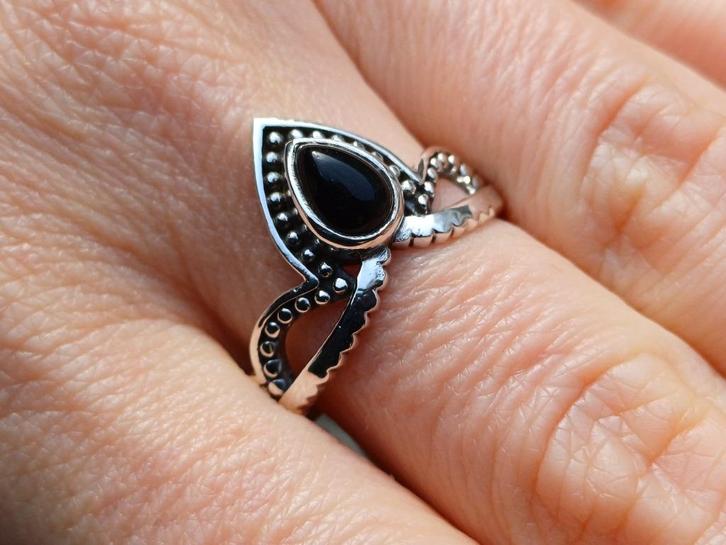 Vanoli 925 zilveren ring met onyx maat 18,5, Sieraden, Tassen en Uiterlijk, Ringen, Nieuw, Dame, 18 tot 19, Zwart, Zilver, Met edelsteen