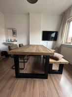 Eettafel inclusief bankje en stoelen, Ophalen, 150 tot 200 cm, Eikenhout, Zo goed als nieuw