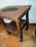 Leuk brocante houten bijzettafeltje
Op wielen., Huis en Inrichting, Tafels | Bijzettafels, Minder dan 55 cm, ., Ophalen of Verzenden