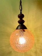 Vintage hanglamp glazen bol, Huis en Inrichting, Lampen | Hanglampen, Ophalen of Verzenden